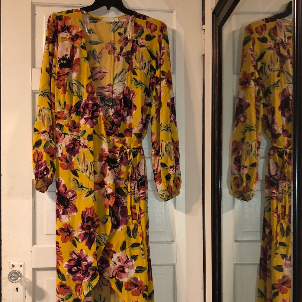 Forever 21 2x mustard floral dress